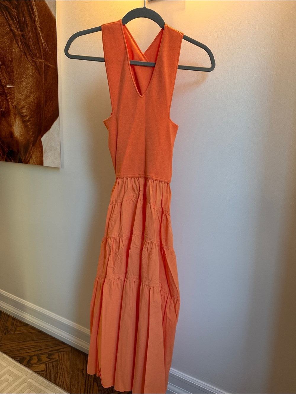 Derek Lam 10 Crosby never worn Sleeveless Orange Tiered Maxi Dress